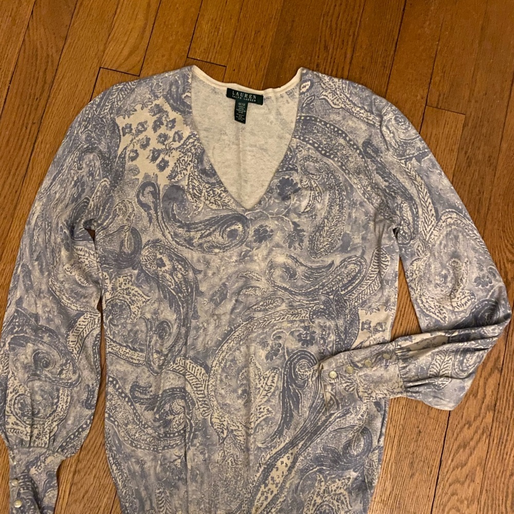 Ralph Lauren Blue Patterned Sweater